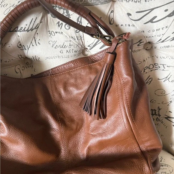 NWOT Brown Leather Satchel Bag - Picture 3 of 4